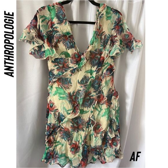 ANTHROPOLOGIE SOFT PRINTED MINI DRESS NEW XS - Picture 6 of 7